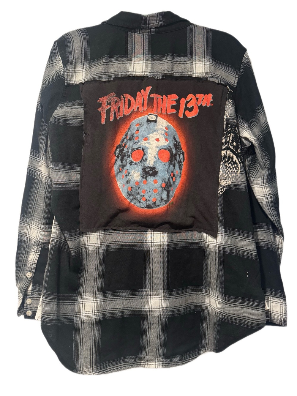 Friday the 13th Jason Upcycled Lace Flannel L